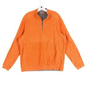 Tommy Bahama Reversible 1/4 Zip Sweatshirt Mens‎ L Coastal Pullover Casual Knit